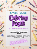 Spanish Class Post-Exam Coloring Pages