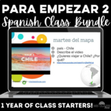 Spanish Class Routines Bell Ringers Bundle for 1 Year Cons