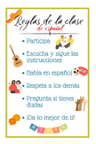Spanish Class Rules / Reglas de la clase de español Poster