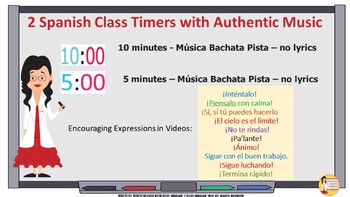Preview of Spanish Class Timers with Bachata Music -10 Minutes 5 Minutes