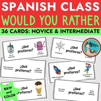 Build Community Spanish Would You Rather Game, This or That Back to School