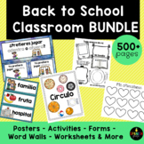Spanish Classroom Back to School Posters & Set Up Bundle