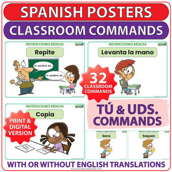 Preview of Spanish Classroom Commands Posters