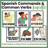 Spanish Classroom Decor Bundle | Common Verbs & Classroom 