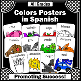 Spanish Classroom Decor Color Words Posters, 2 Sizes, los 