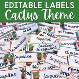 Spanish Classroom Decor Editable Classroom Labels Cactus Theme