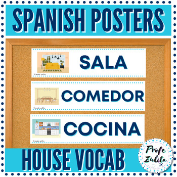 Preview of Spanish Classroom Decor House Vocabulary La Casa Posters / Word Wall