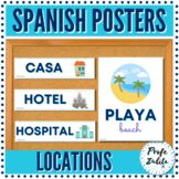 Spanish Classroom Decor Posters | Places Word Wall Cards |