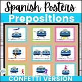 Spanish Classroom Decor Prepositions Posters Confetti