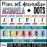 Spanish Classroom Decor Set Watercolor and Dots - Decoraci