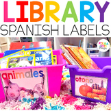 Spanish Classroom Library Labels with Real Pictures