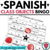 Spanish Classroom Objects Bingo Game + Spanish to English 
