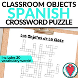 Spanish Classroom Objects Vocabulary Crossword Puzzle - Su