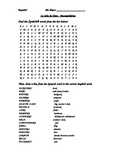 Spanish Classroom Objects Wordsearch