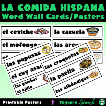 Spanish Word Wall Cards - Alimentos/Food by Teach Simple