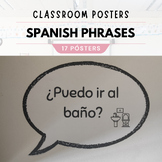Spanish Classroom language speech posters Spanish Useful P