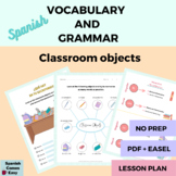 Spanish Classroom objects Worksheets & Easel by TPTP