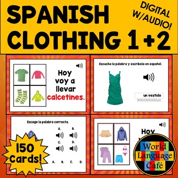 Preview of Spanish Clothing Boom Cards Digital Flashcards Ropa Boom Cards Spanish