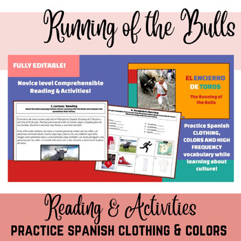 Preview of Spanish Clothing & Colors CI Reading (Cultura, ropa, colores, llevar) 