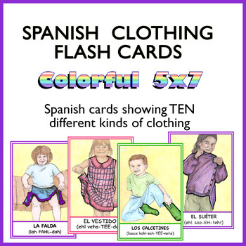 Spanish Flashcards - CLOTHING (with PHONETICS) | TPT