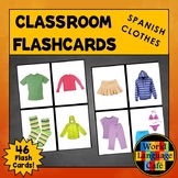 Spanish Clothing Flashcards Clothes Large Flashcards