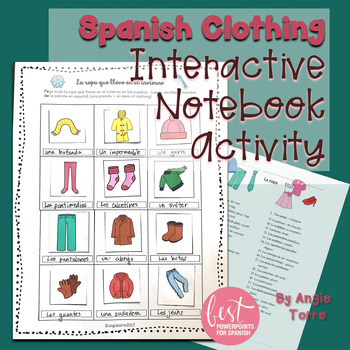 Preview of Spanish Clothing Interactive Notebook Activity