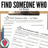 Spanish Clothing - La Ropa - Find Someone Who Game - Speak