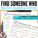 Spanish Clothing Vocabulary Game La Ropa Find Someone Who 
