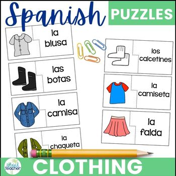 Puzzles in Spanish - La ropa de verano / summer clothes / clothing