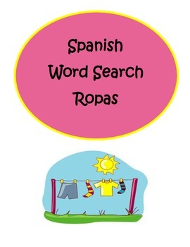 Preview of Spanish Clothing Word Search Build Vocabulary Improve Spelling