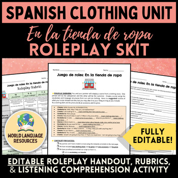 Preview of Spanish Clothing Unit: La ropa - Roleplay at a Tienda de Ropa