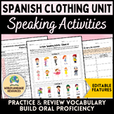 Spanish Clothing Unit: La ropa - Speaking Activities & Ass