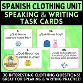Spanish Clothing Unit: La ropa - Speaking & Writing Task Cards