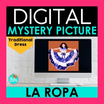 Spanish Clothing Vocabulary Digital Mystery Picture