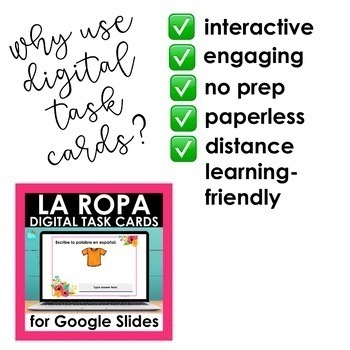 Spanish Clothing La ropa Google Drive Activity Distance Learning