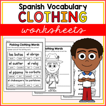 Preview of Spanish Clothing Vocabulary Worksheets - La Ropa en Español