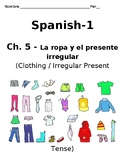 Spanish Clothing and Shopping Vocabulary and Grammar Notes