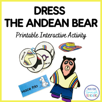 Preview of Clothing and Weather Bear in Spanish - La ropa y el clima