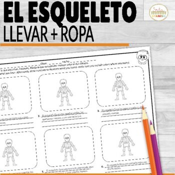 Preview of Spanish Clothing and colors | La ropa y los colores Halloween Activities