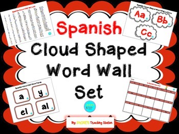 Preview of Spanish Cloud Shaped Word Wall
