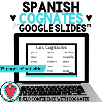 Preview of Back to School Spanish Cognates Activities Spanish Lesson Digital Google Slides