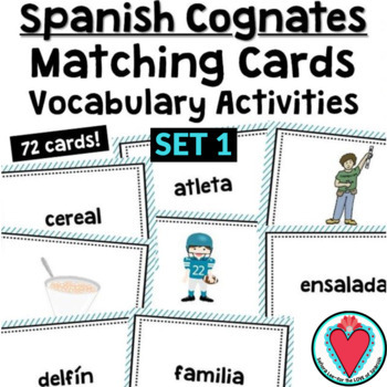 Preview of Spanish Cognates Activities Vocabulary Cards - Definite and Indefinite Articles