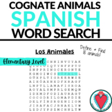Spanish Word Search - Animals - Cognates Elementary, Begin