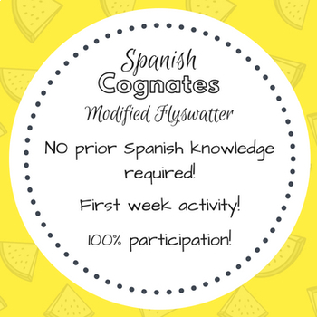 Preview of Spanish Cognates - First Week of School Modified Flyswatter