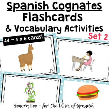 Preview of Spanish Cognates Flash Cards Definite Indefinite Articles Spanish 1 Vocabulary 
