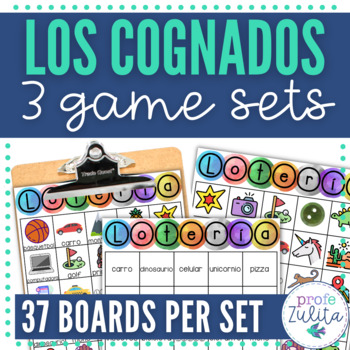 Preview of Spanish Cognates Activity Lotería Game - Los Cognados BINGO Back to School