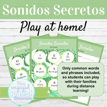 Preview of Spanish Cognates Sonidos Secretos | Play At Home Version