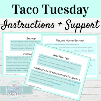 Free: Taco Tuesday, Spanish class games, The Engaged Spanish
