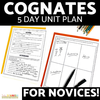 Preview of Spanish Cognates UNIT BUNDLE Printable and Digital Lessons and Activities