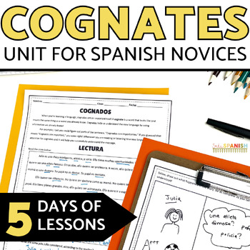 Preview of Spanish Cognates Lesson Plans 1st Day of Spanish Class & First Week of School